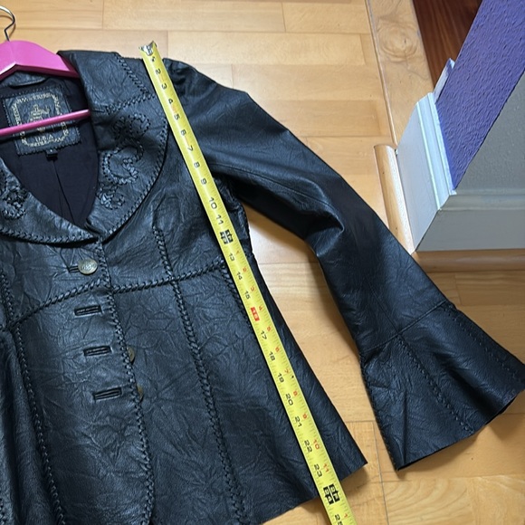 My tribe fitted leather jacket blazer size S like new Y2K - Picture 11 of 12